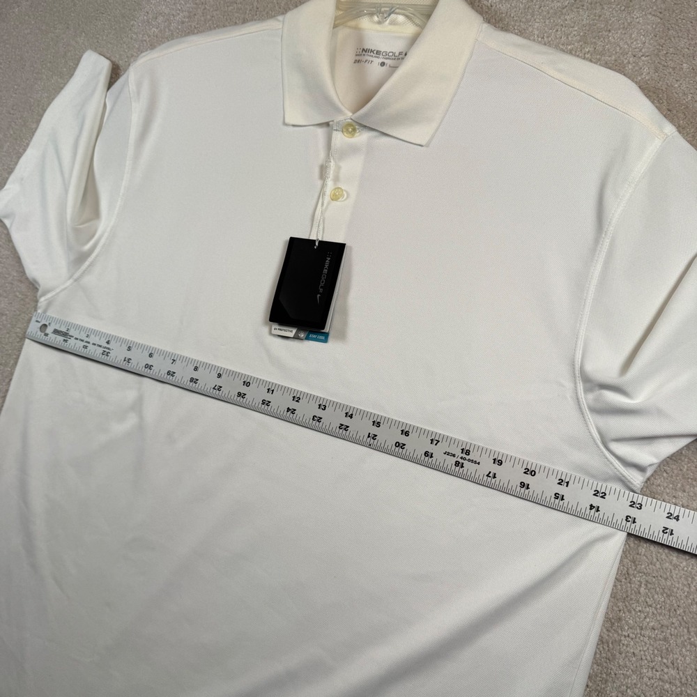 NEW Nike Golf Polo Shirt Mens Large White Dri-FIT Short Sleeve - Picture 8 of 8